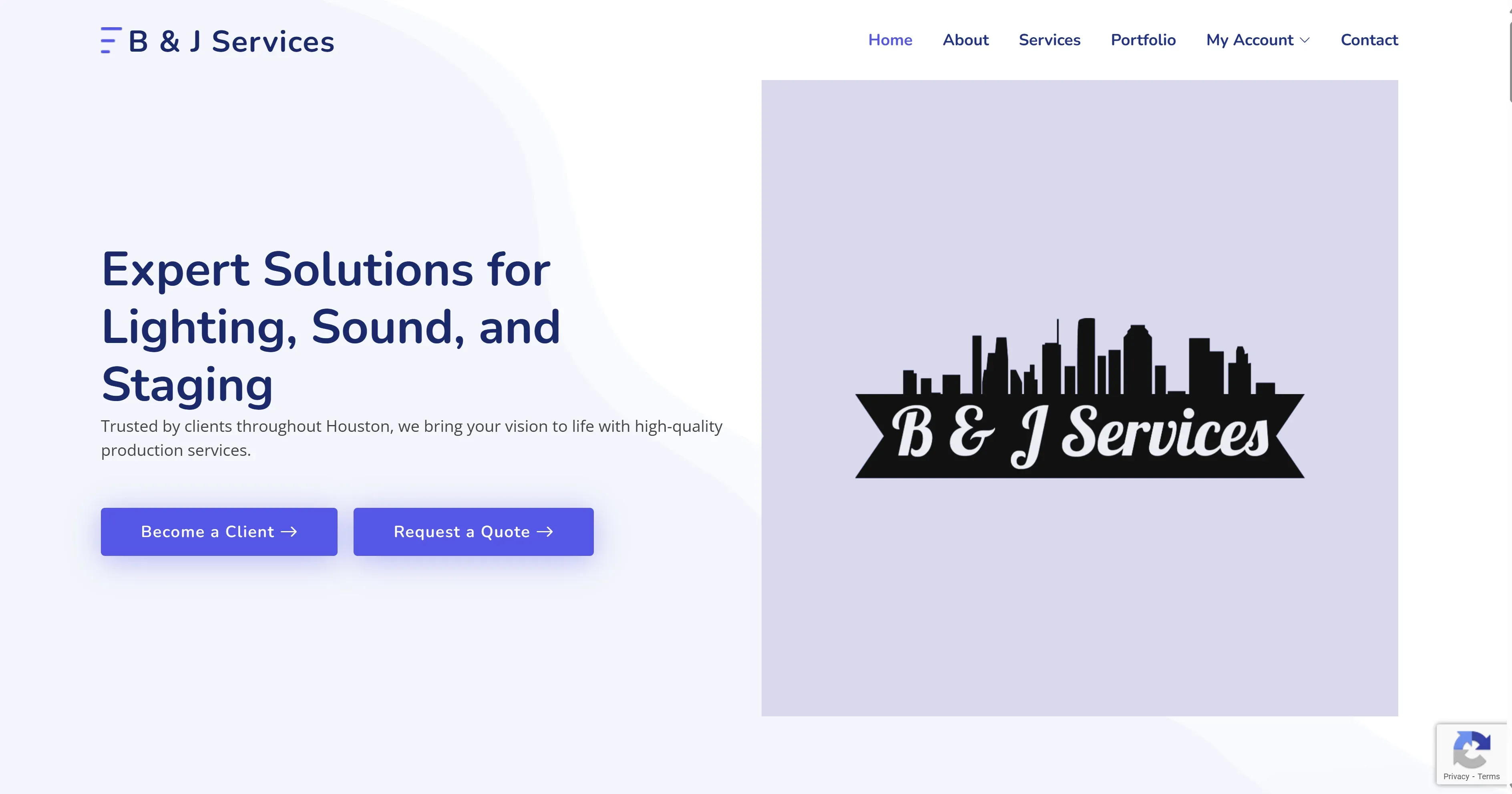 B and J Services website screenshot